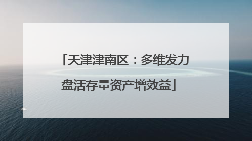 天津津南区：多维发力盘活存量资产增效益